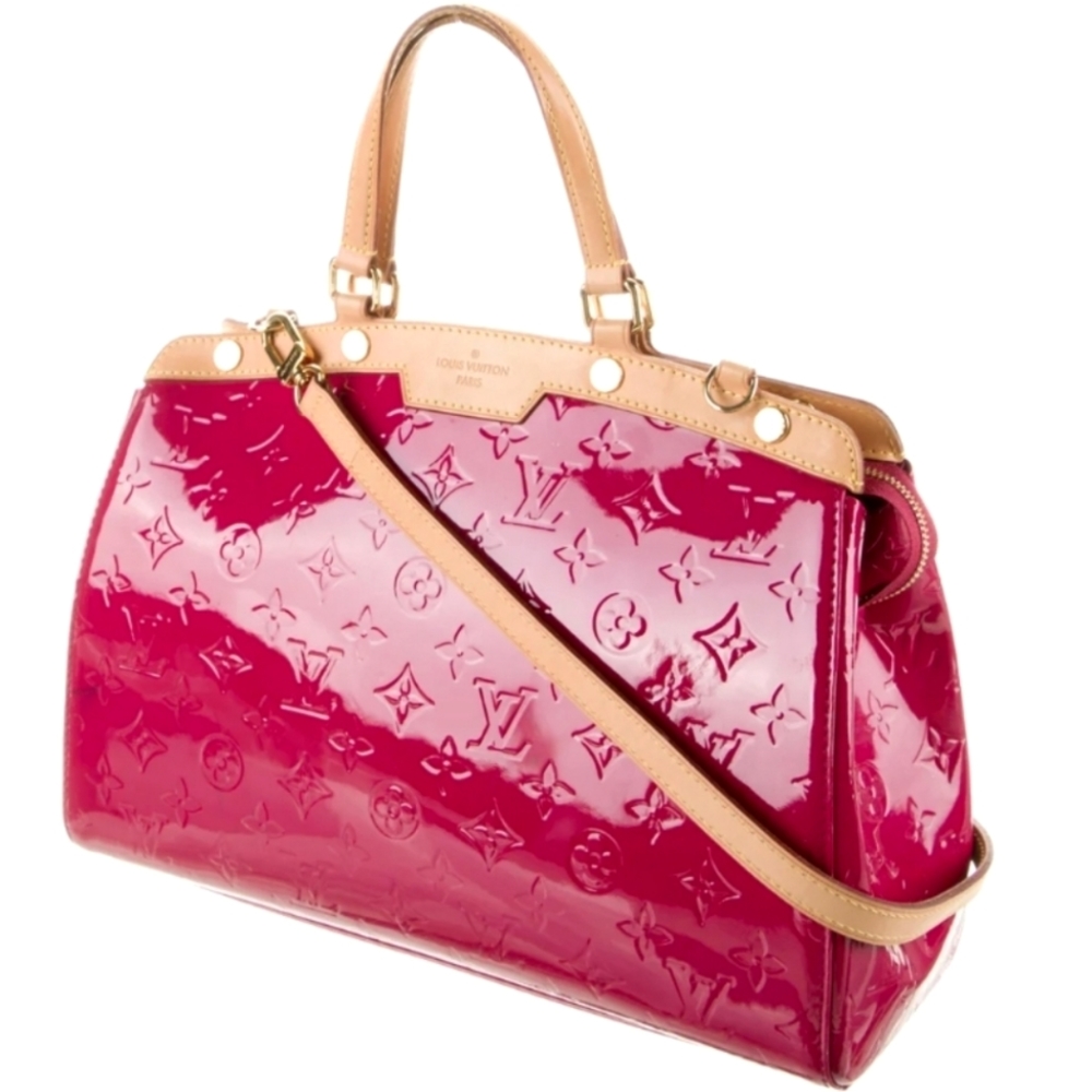 Louis Vuitton Vernis Brea Color Pink Raspberry With Strap